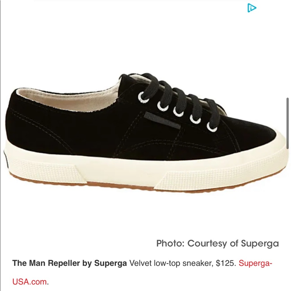 Superga Black Velvet sz: 38 (7.5 Women)